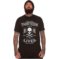 Mens Dragstrip Clothing 13 Lives Born to Raise Hell Black Biker Hot Rod Tattoo T Shirt Men Black Fashion Tshirt,