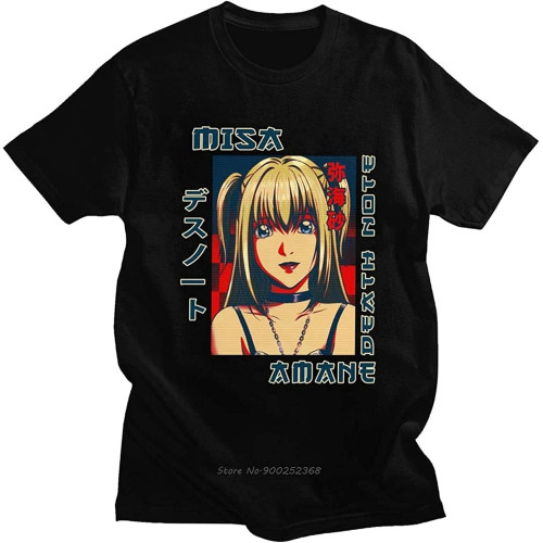 Retro Death Note Misa Amane T Shirt for Men Short Sleeved Japan Manga Tshirt Pure Cotton Summer T-Shirt Fans Tee Retro Death Note Misa Amane T Shirt for Men Short Sleeved Japan Manga Tshirt Pure Cotton Summer T-Shirt Fans Tee