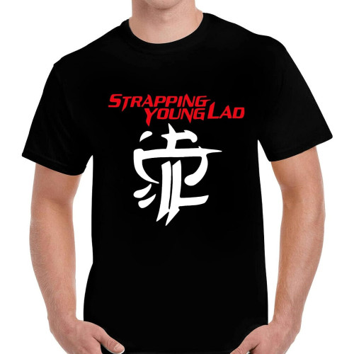 Retro Tees Men' Short Sleeve Printed O-Neck Strapping Young Lad Metal Logo Men' Black T-Shirt Sizes to Retro Tees Men' Short Sleeve Printed O-Neck Strapping Young Lad Metal Logo Men' Black T-Shirt Sizes to