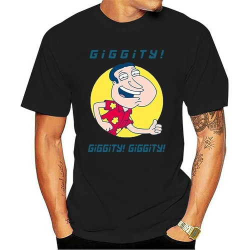XINA Button Down Shirts 95% Cotton Men Family Glenn Quagmire Giggity O-Neck Short-Sleeve Tee Black XINA Button Down Shirts 95% Cotton Men Family Glenn Quagmire Giggity O-Neck Short-Sleeve Tee Black