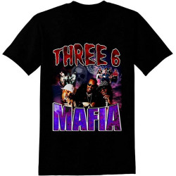 Three 6 Mafia Hip HOP Rap Black T-Shirt Streetwear Tops TEE Shirt Three 6 Mafia Hip HOP Rap Black T-Shirt Streetwear Tops TEE Shirt
