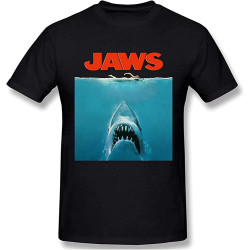 Jaws Movie Poster Summer Fashion Men's Basic Short Sleeve T-Shirt