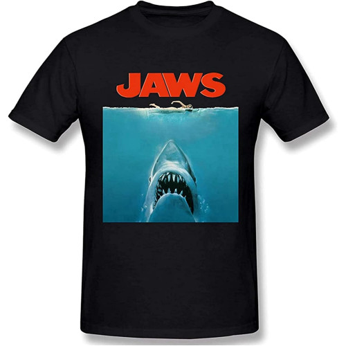 Jaws Movie Poster Summer Fashion Men's Basic Short Sleeve T-Shirt Jaws Movie Poster Summer Fashion Men's Basic Short Sleeve T-Shirt