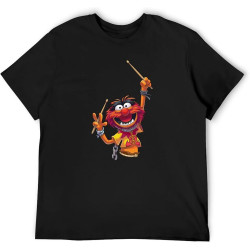 Animal T-Shirt Muppet White 80 90 Retro Tee Drummer Funny Wild Kermit Piggy Animal T-Shirt Muppet White 80 90 Retro Tee Drummer Funny Wild Kermit Piggy