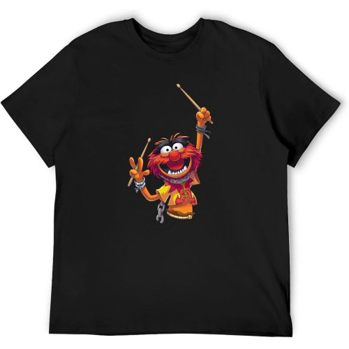 Animal T-Shirt Muppet White 80 90 Retro Tee Drummer Funny Wild Kermit Piggy Animal T-Shirt Muppet White 80 90 Retro Tee Drummer Funny Wild Kermit Piggy