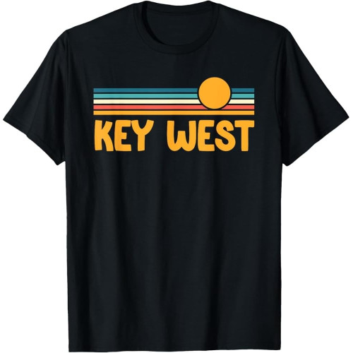 Key West Florida Beach Souvenirs Sunset Vintage Style Cotton Men T Shirt Key West Florida Beach Souvenirs Sunset Vintage Style Cotton Men T Shirt