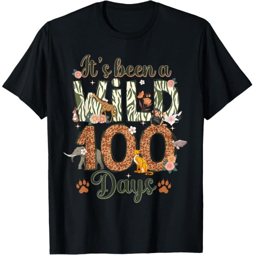 It’ Been A Wild 100 Days Funny School Celebration Student Cotton Men T Shirt