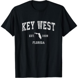 Key West Florida FL Vintage Athletic Sports Design Cotton Men T Shirt Key West Florida FL Vintage Athletic Sports Design Cotton Men T Shirt