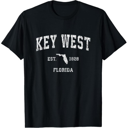 Key West Florida FL Vintage Athletic Sports Design Cotton Men T Shirt Key West Florida FL Vintage Athletic Sports Design Cotton Men T Shirt