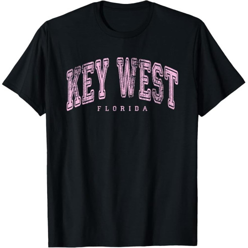 Key West Florida Keys Vintage Retro US City State Travel Cotton Men T Shirt
