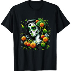 La Catrina De Los Muertos Santa Muerte Sugar Skull Cotton Men T Shirt