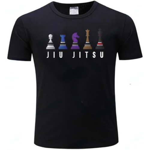 Harajuku Men Tshirt Jiu Jitsu BJJ Chess with Text Light - Men's Organic T Shirt T-Shirts Women tees top Short Black Harajuku Men Tshirt Jiu Jitsu BJJ Chess with Text Light - Men's Organic T Shirt T-Shirts Women tees top Short Black
