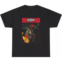 Hellboy Shirt Cartoon Movie Poster Retro Unisex Heavy Cotton Tee Hellboy Shirt Cartoon Movie Poster Retro Unisex Heavy Cotton Tee