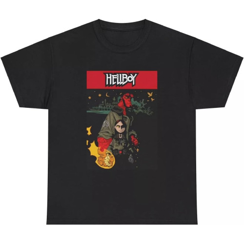 Hellboy Shirt Cartoon Movie Poster Retro Unisex Heavy Cotton Tee Hellboy Shirt Cartoon Movie Poster Retro Unisex Heavy Cotton Tee