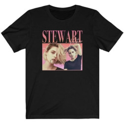 90 -Retro-Style-Tshirt-Kristen-Stewart Black