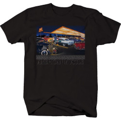 American Muscle - Hotrod Car Truck Drive-in Cruise T Shirt Black