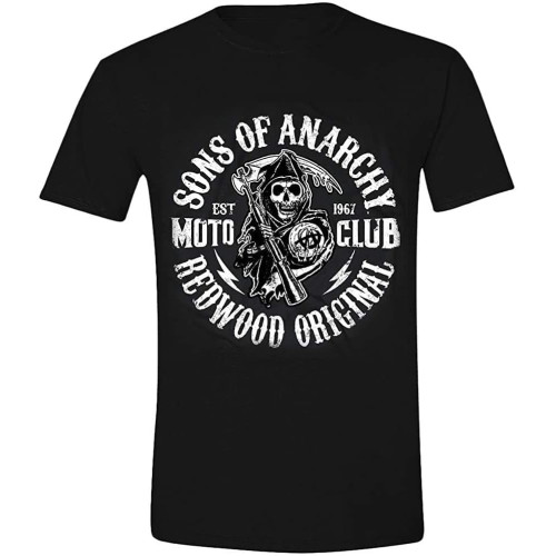 Sons Anarchy Men's Moto Club Crew Neck Short Sleeve T-Shirt Black Sons Anarchy Men's Moto Club Crew Neck Short Sleeve T-Shirt Black