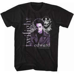 Men's Twilight Twilight Edward and Crest T-Shirt Black Men's Twilight Twilight Edward and Crest T-Shirt Black