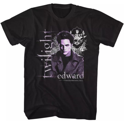 Men's Twilight Twilight Edward and Crest T-Shirt Black Men's Twilight Twilight Edward and Crest T-Shirt Black