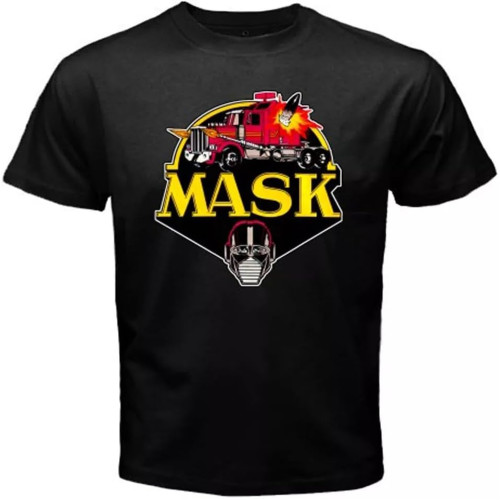 MASK .A. .K Retro 80 Cartoon Men's Black T-Shirt MASK .A. .K Retro 80 Cartoon Men's Black T-Shirt