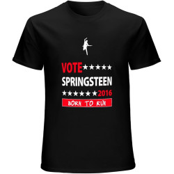 Vote Springsteen 2016 Born to Run T-Shirt Mens Unisex Black Tees Vote Springsteen 2016 Born to Run T-Shirt Mens Unisex Black Tees