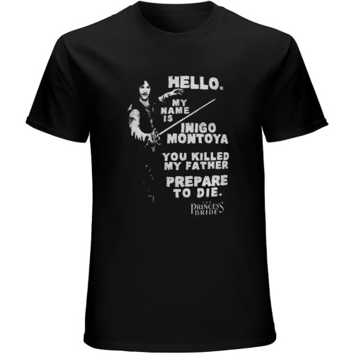 The Princess Bride My Name is Inigo Montoya T-Shirt Mens Unisex Black Tees The Princess Bride My Name is Inigo Montoya T-Shirt Mens Unisex Black Tees