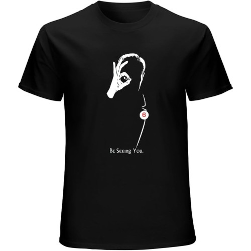 The Prisoner Words See Your Old Film T-Shirt Mens Unisex Black Tees The Prisoner Words See Your Old Film T-Shirt Mens Unisex Black Tees