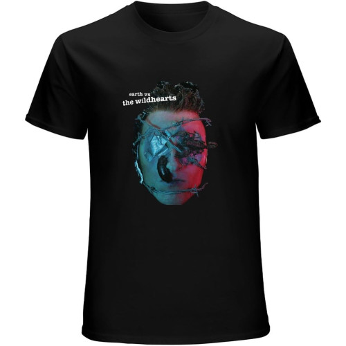 The Wildhearts Earth Vs The Wildhearts T-Shirt Mens Unisex Black Tees The Wildhearts Earth Vs The Wildhearts T-Shirt Mens Unisex Black Tees