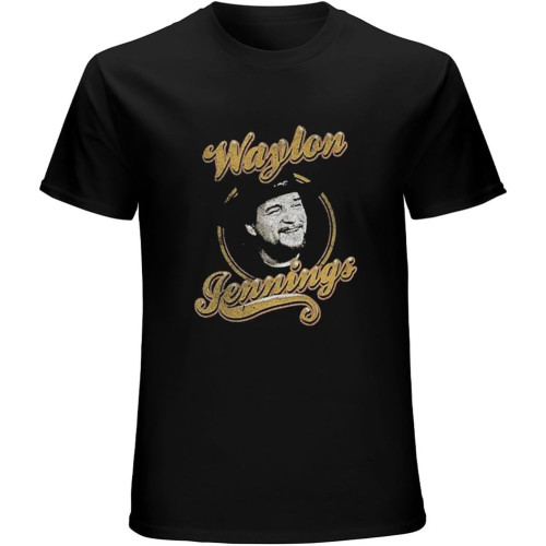 Waylon Jennings Head Shot T-Shirt Mens Unisex Black Tees Waylon Jennings Head Shot T-Shirt Mens Unisex Black Tees