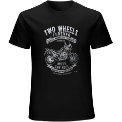 Twin Motorcycle Art T-Shirt Mens Unisex Black Tees Twin Motorcycle Art T-Shirt Mens Unisex Black Tees