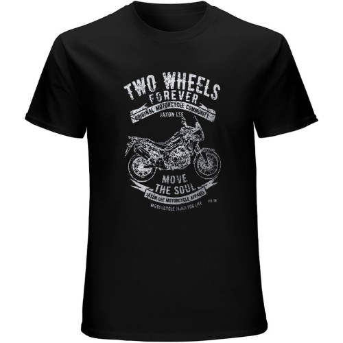 Twin Motorcycle Art T-Shirt Mens Unisex Black Tees Twin Motorcycle Art T-Shirt Mens Unisex Black Tees