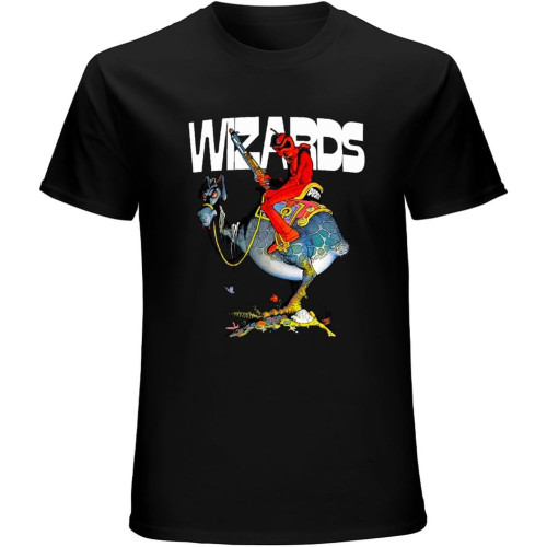 Wizards Animated Movie T-Shirt Mens Unisex Black Tees