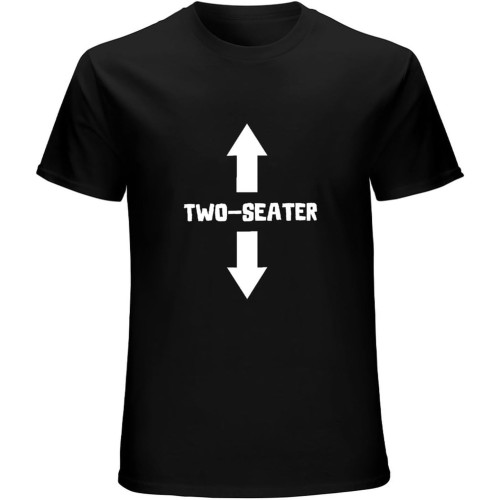 Two Seater Arrows Funny College T-Shirt Mens Unisex Black Tees