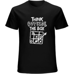 Think Outside The Box T-Shirt Mens Unisex Black Tees Think Outside The Box T-Shirt Mens Unisex Black Tees