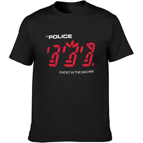 Short T-Shirt The Police Ghost in The Machine Album Record Covert Black