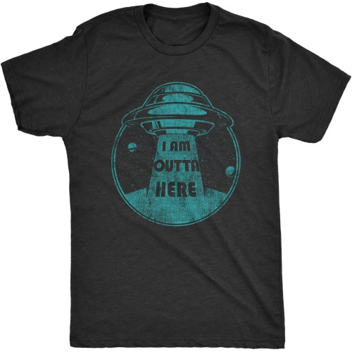 Men's I Am Outta Here Tshirt Funny Alien Abduction Spaceship Graphic Novelty Tee T-Shirt Balck Men's I Am Outta Here Tshirt Funny Alien Abduction Spaceship Graphic Novelty Tee T-Shirt Balck