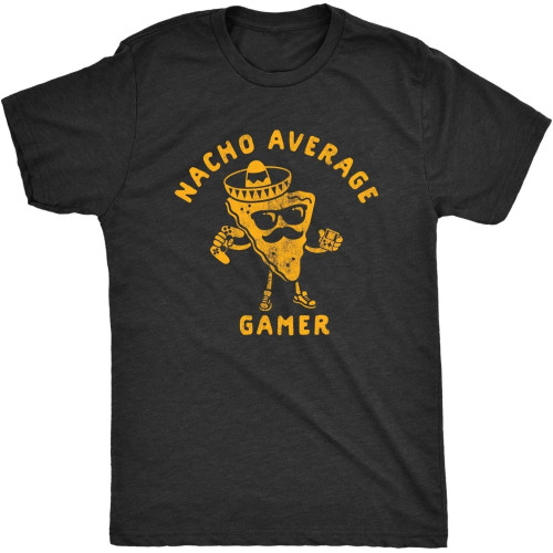Men's Nacho Average Gamer Tshirt Funny Nerdy Video Game Novelty Tee T-Shirt Balck Men's Nacho Average Gamer Tshirt Funny Nerdy Video Game Novelty Tee T-Shirt Balck