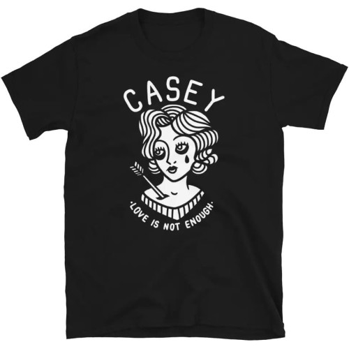 Casey Love is Not Enough Woman with Arrow Melodic Hardcore Band T-Shirt Black Casey Love is Not Enough Woman with Arrow Melodic Hardcore Band T-Shirt Black