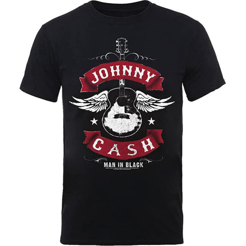 Johnny- Cash Winged Guitar T-Shirt Vintage Gift for Men Funny Tee Black Johnny- Cash Winged Guitar T-Shirt Vintage Gift for Men Funny Tee Black