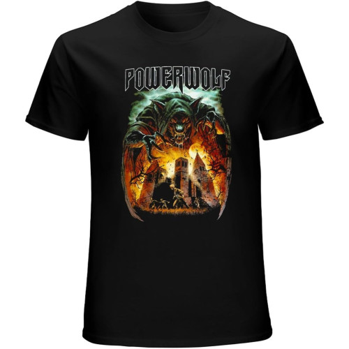 Powerwolf T Shirt Mens Fashion Shirt Cotton Tee Shirts Short Sleeve Black Powerwolf T Shirt Mens Fashion Shirt Cotton Tee Shirts Short Sleeve Black