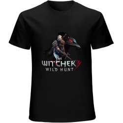 Hilary Susie Men's Witcher 3 Wild Hunt Geralt 100% Cotton Geek T Shirt