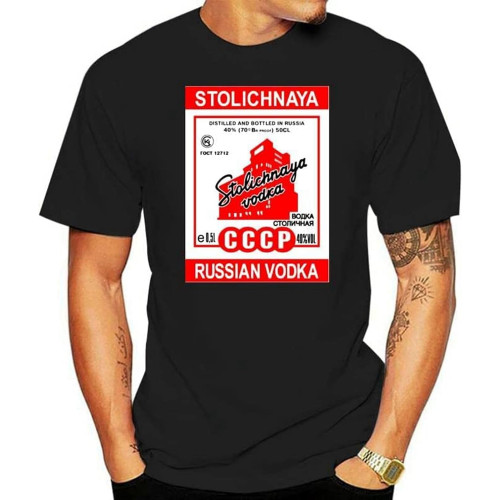 Vintage Stolichnaya Russian Vodka USSR Tag Label Soviet Men Tshirt Fitness Short Sleeve Cool Men T-Shirts Hiphop Black Vintage Stolichnaya Russian Vodka USSR Tag Label Soviet Men Tshirt Fitness Short Sleeve Cool Men T-Shirts Hiphop Black