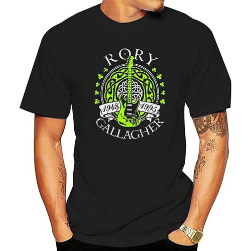 Shirt T Shirt Men Crew Neck Short Sleeve Compression Graphic Rory Gallagh T Shirts Black
