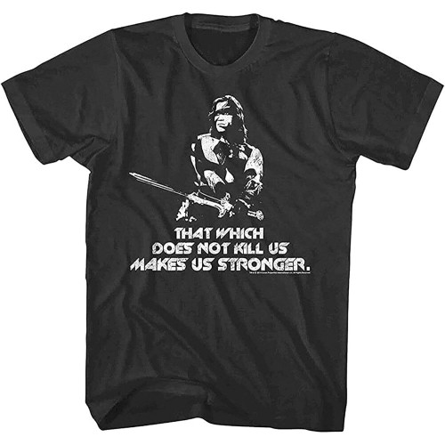 Conan The Barbarian Mens T-Shirt Arnie Makes Stronger Schwarzenegger Movie Black Black