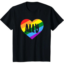 LGBTQ Ally for Gay Pride Equality Freedom Heart Youth Unisex T-Shirt