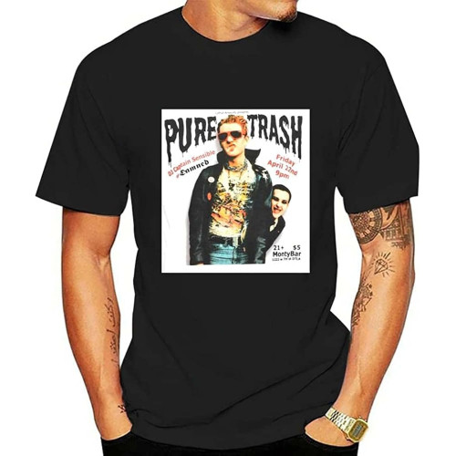 Mens White T-Shirt Captain Sensible Pure Trash Damned Punk Rock Flyer Mens White T-Shirt Captain Sensible Pure Trash Damned Punk Rock Flyer