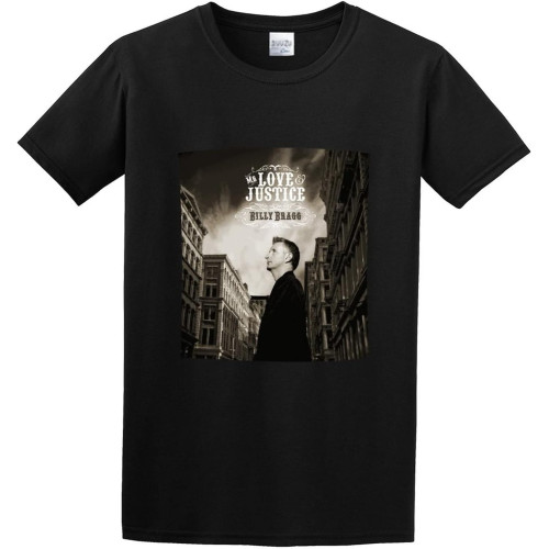 Men's Summer T-Shirt Billy Bragg Mr Love Justice Funk Album Cover Music Pure Cotton is More Hygroscopic Black
