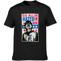 Men's T-Shirt Feel Soft Gg Allin Hated in The Nation Punk Rock Soft and Light Black Men's T-Shirt Feel Soft Gg Allin Hated in The Nation Punk Rock Soft and Light Black