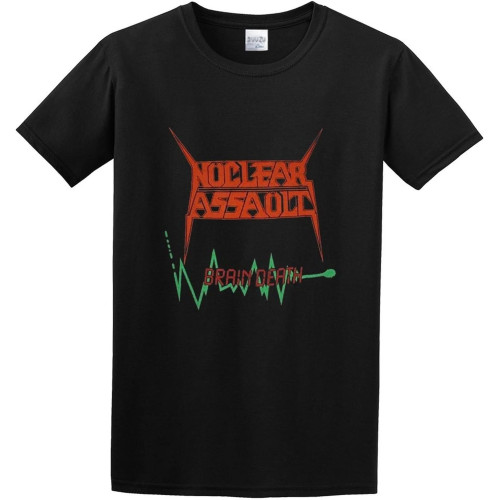 Men's T Shirt Nuclear Assault Brain Death .O.D. Anthrax Exodus Thrash Metal Twin Needle Sleeves and Hem Black Men's T Shirt Nuclear Assault Brain Death .O.D. Anthrax Exodus Thrash Metal Twin Needle Sleeves and Hem Black