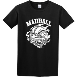 Men's T-Shirt Feel Soft Madball Logo Twin Needle Sleeves and Hem Black Men's T-Shirt Feel Soft Madball Logo Twin Needle Sleeves and Hem Black